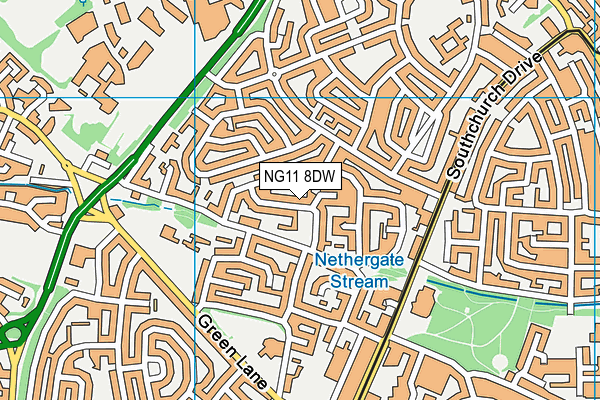 NG11 8DW map - OS VectorMap District (Ordnance Survey)