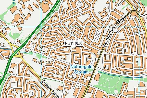 NG11 8DX map - OS VectorMap District (Ordnance Survey)