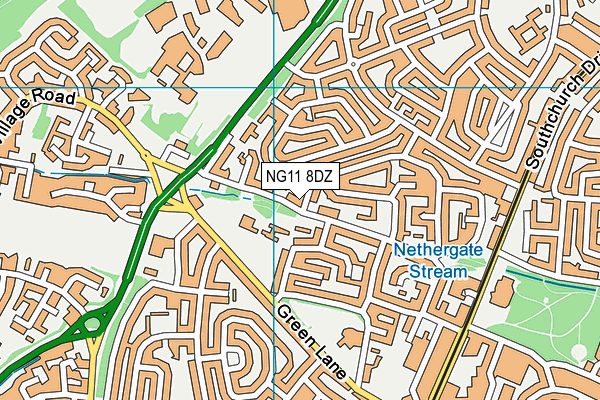 NG11 8DZ map - OS VectorMap District (Ordnance Survey)