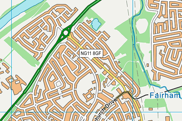 NG11 8GF map - OS VectorMap District (Ordnance Survey)