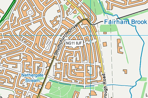 NG11 8JF map - OS VectorMap District (Ordnance Survey)