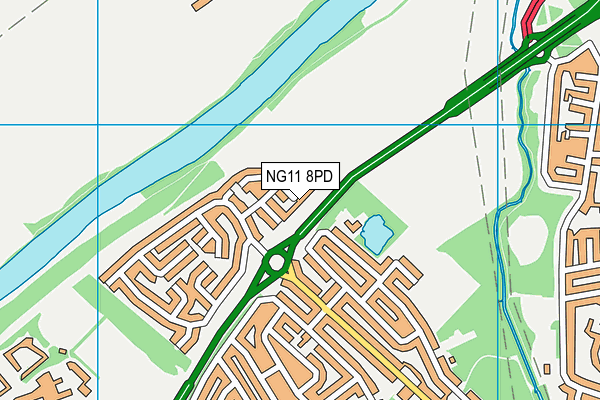 NG11 8PD map - OS VectorMap District (Ordnance Survey)