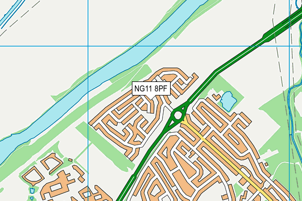 NG11 8PF map - OS VectorMap District (Ordnance Survey)