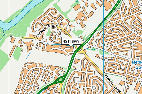 NG11 8PW map - OS VectorMap District (Ordnance Survey)