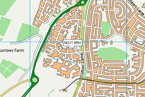 NG11 8RH map - OS VectorMap District (Ordnance Survey)