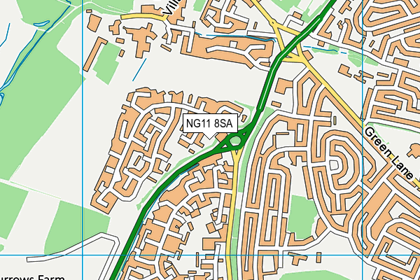 NG11 8SA map - OS VectorMap District (Ordnance Survey)