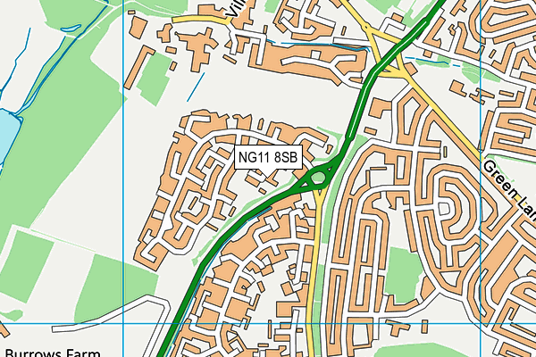 NG11 8SB map - OS VectorMap District (Ordnance Survey)