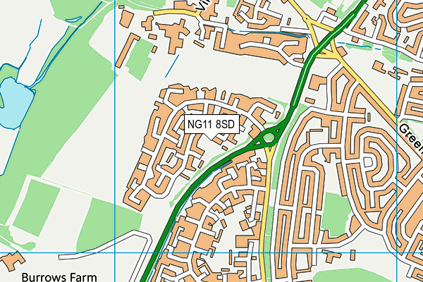 NG11 8SD map - OS VectorMap District (Ordnance Survey)