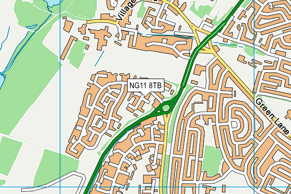 NG11 8TB map - OS VectorMap District (Ordnance Survey)