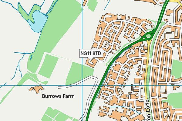 NG11 8TD map - OS VectorMap District (Ordnance Survey)