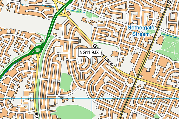 NG11 9JX map - OS VectorMap District (Ordnance Survey)