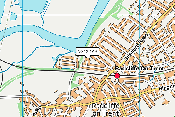 NG12 1AB map - OS VectorMap District (Ordnance Survey)