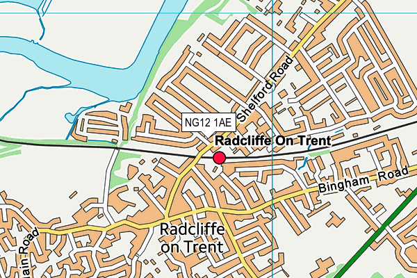 NG12 1AE map - OS VectorMap District (Ordnance Survey)