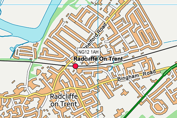 NG12 1AH map - OS VectorMap District (Ordnance Survey)