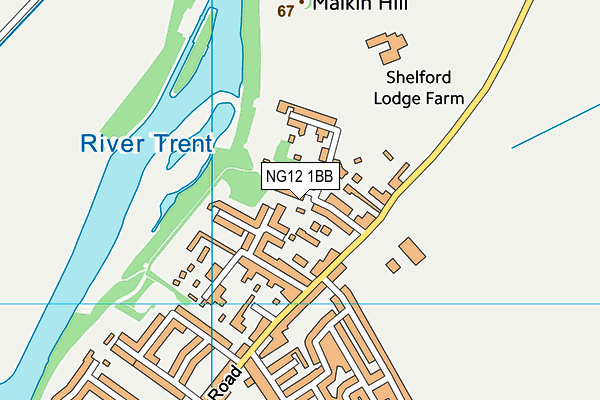 NG12 1BB map - OS VectorMap District (Ordnance Survey)