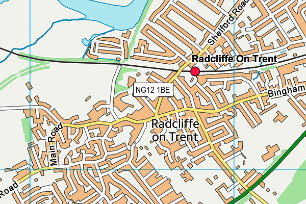 NG12 1BE map - OS VectorMap District (Ordnance Survey)