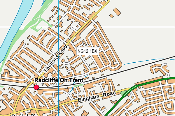 NG12 1BX map - OS VectorMap District (Ordnance Survey)