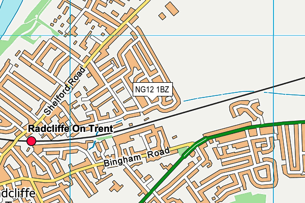 NG12 1BZ map - OS VectorMap District (Ordnance Survey)