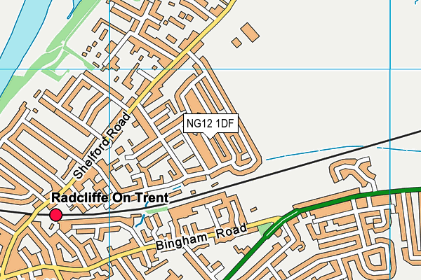 NG12 1DF map - OS VectorMap District (Ordnance Survey)