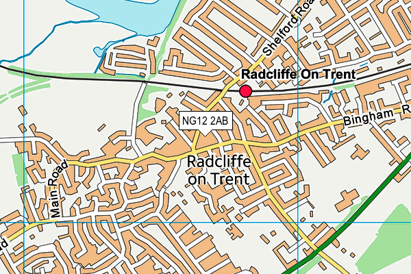 NG12 2AB map - OS VectorMap District (Ordnance Survey)