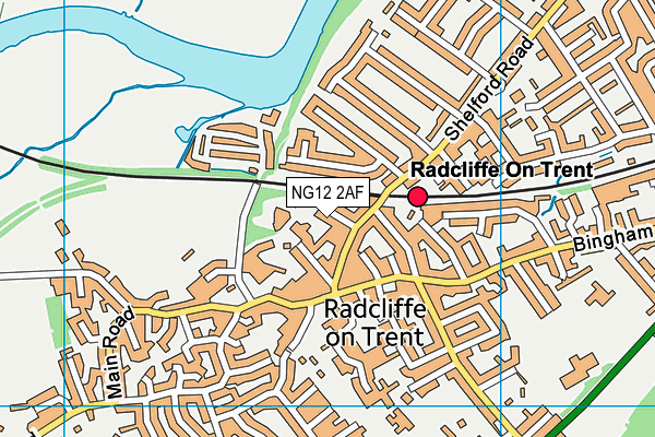 NG12 2AF map - OS VectorMap District (Ordnance Survey)