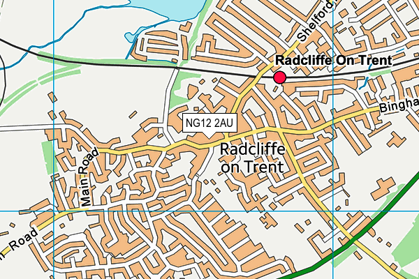 NG12 2AU map - OS VectorMap District (Ordnance Survey)