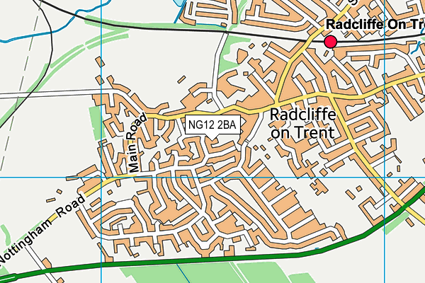 NG12 2BA map - OS VectorMap District (Ordnance Survey)