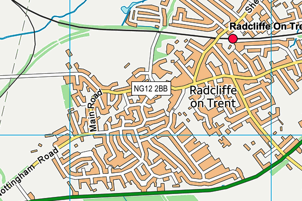 NG12 2BB map - OS VectorMap District (Ordnance Survey)