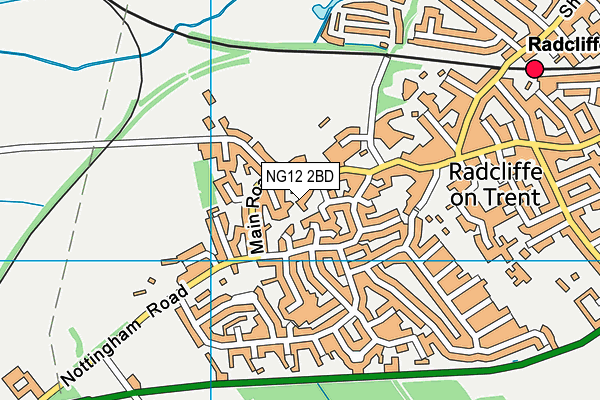 NG12 2BD map - OS VectorMap District (Ordnance Survey)
