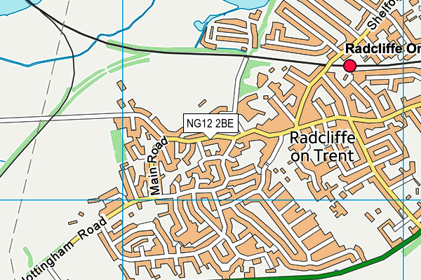 NG12 2BE map - OS VectorMap District (Ordnance Survey)