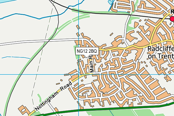 NG12 2BQ map - OS VectorMap District (Ordnance Survey)