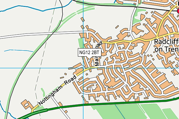 NG12 2BT map - OS VectorMap District (Ordnance Survey)