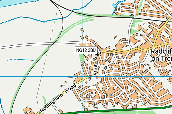 NG12 2BU map - OS VectorMap District (Ordnance Survey)