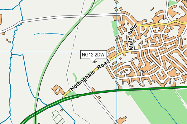 NG12 2DW map - OS VectorMap District (Ordnance Survey)