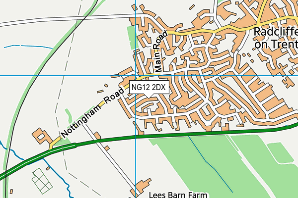 NG12 2DX map - OS VectorMap District (Ordnance Survey)