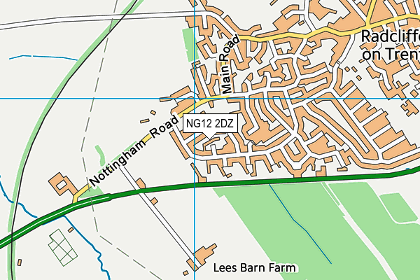 NG12 2DZ map - OS VectorMap District (Ordnance Survey)