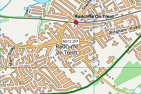 NG12 2FF map - OS VectorMap District (Ordnance Survey)