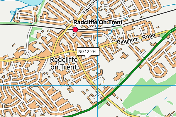 NG12 2FL map - OS VectorMap District (Ordnance Survey)