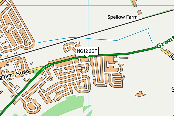 NG12 2GF map - OS VectorMap District (Ordnance Survey)