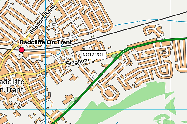 NG12 2GT map - OS VectorMap District (Ordnance Survey)