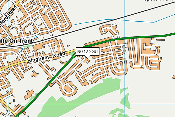 NG12 2GU map - OS VectorMap District (Ordnance Survey)