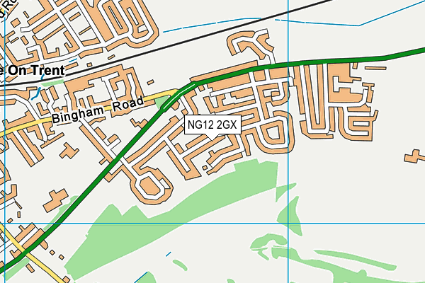 NG12 2GX map - OS VectorMap District (Ordnance Survey)