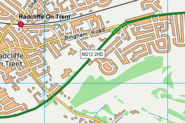 NG12 2HD map - OS VectorMap District (Ordnance Survey)