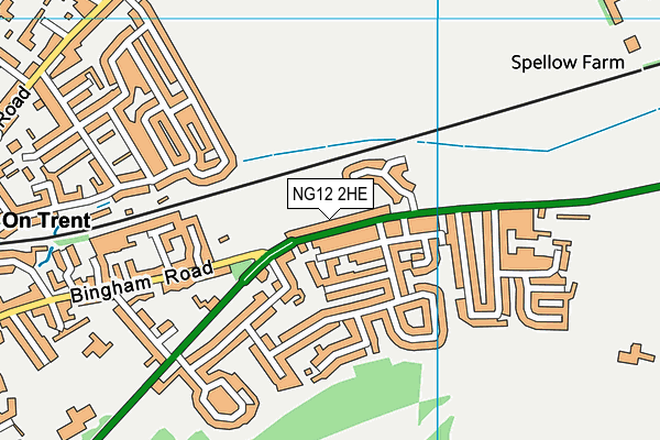 NG12 2HE map - OS VectorMap District (Ordnance Survey)