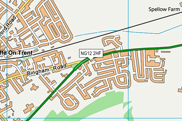 NG12 2HF map - OS VectorMap District (Ordnance Survey)