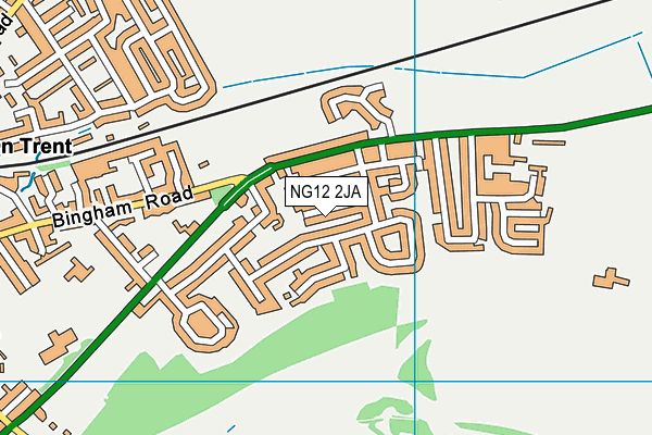 NG12 2JA map - OS VectorMap District (Ordnance Survey)