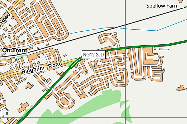 NG12 2JD map - OS VectorMap District (Ordnance Survey)