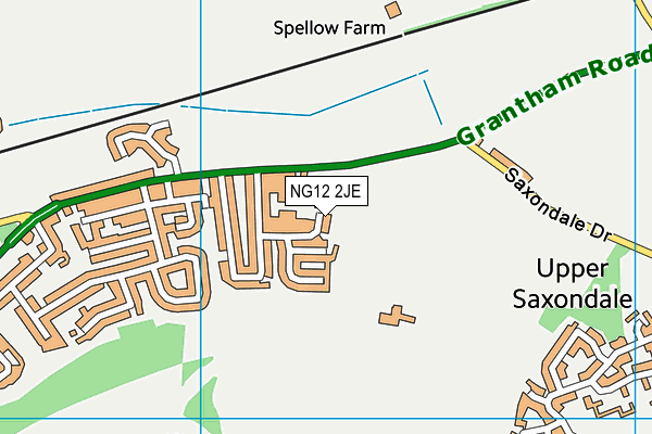 NG12 2JE map - OS VectorMap District (Ordnance Survey)