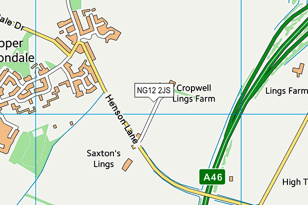 NG12 2JS map - OS VectorMap District (Ordnance Survey)