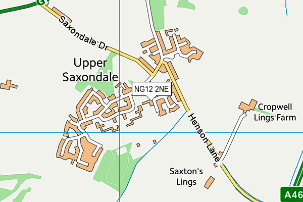 NG12 2NE map - OS VectorMap District (Ordnance Survey)